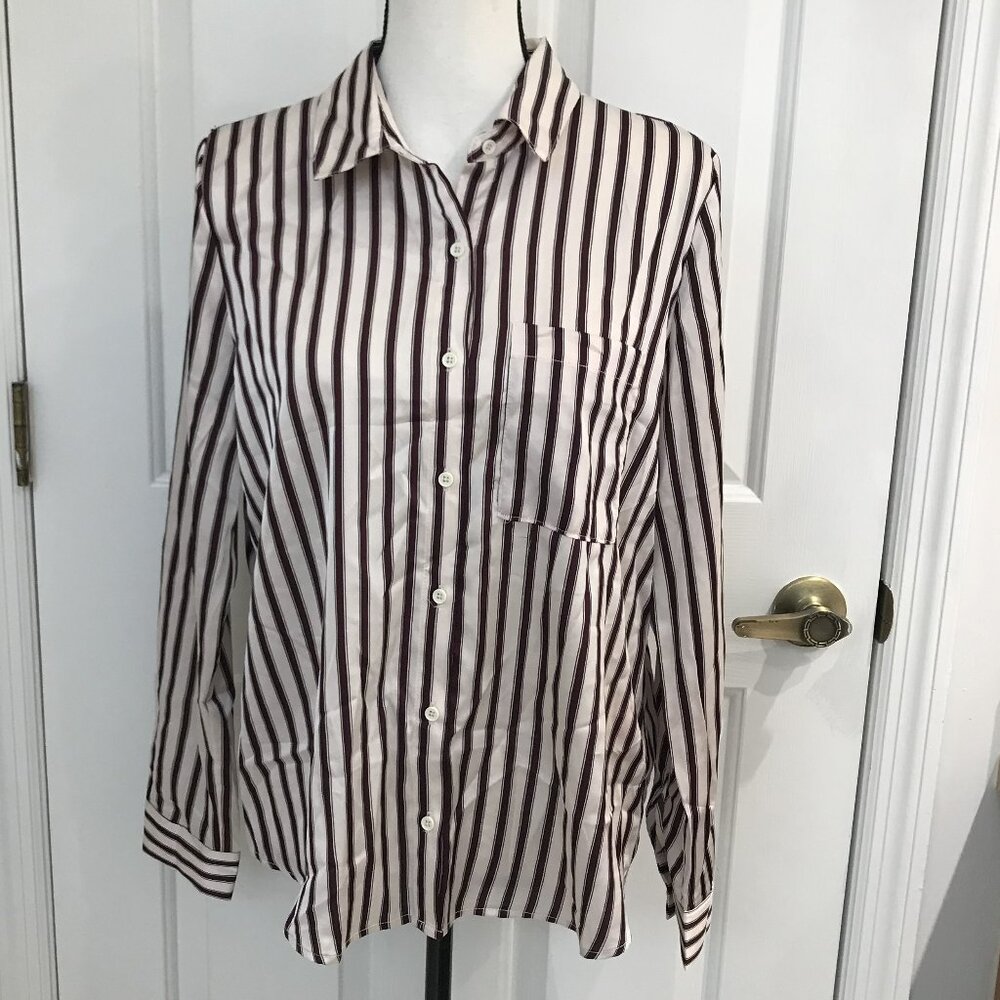 Como Blu Women's Vertical Striped Blouse M